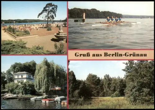 Ansichtskarte Grünau Berlin Mehrbild:  Regatta-Strecke 1989