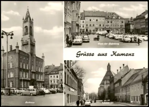 Ansichtskarte Kamenz Kamjenc Rathaus, Platz der Befreiung Weststraße 1973