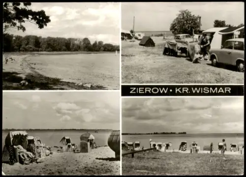 Ansichtskarte Zierow-Amt Klützer Winkel 4 Bild Strand und Zeltplatz 1975