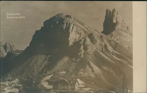 Auronzo di Cadore Drei Zinnen Tre Cime di Lavaredo Hütte Fotokarte 1923