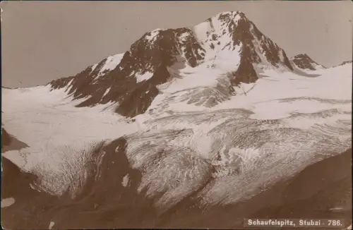 Neustift im Stubaital Schaufelspitz, Stubai Gletscher Fotokarte 1918