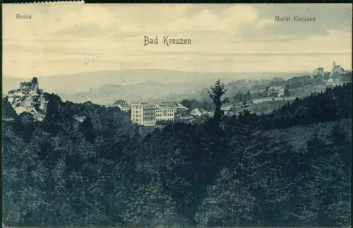 Ansichtskarte Bad Kreuzen b. Perg Ruine und Stadt 1910