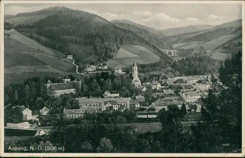Ansichtskarte Aspang Stadtblick 1934