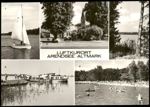 Arendsee Altmark  Rathaus, Schramper Eck, Fahrgastschiff, Badestrand 1981