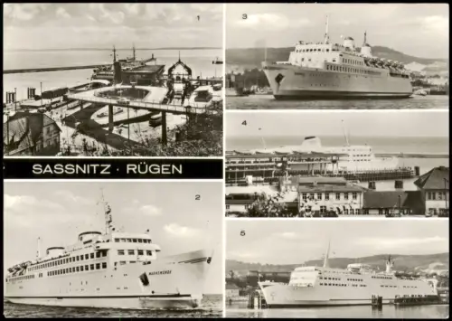 Sassnitz Saßnitz Hafen, Fährschiffe Fotokarte Rügen 1980