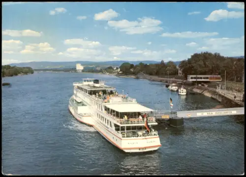 Biebrich-Wiesbaden  Personenschiffahrt Rhein Ufer Schiff Schiffsanleger 1981