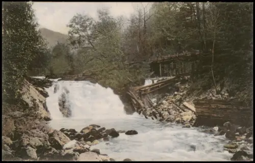Schönau am Königssee Königssee Abfluss v. d. See Wasserfall der Ache 1908