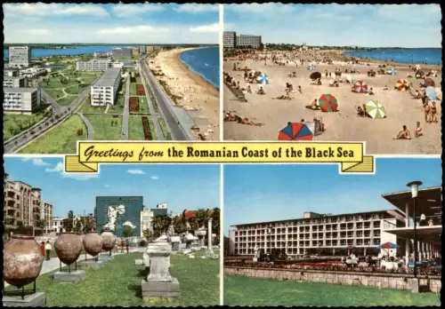 Romania Rumänien Mehrbildkarte Strände am Schwarzen Meer Black Sea 1967