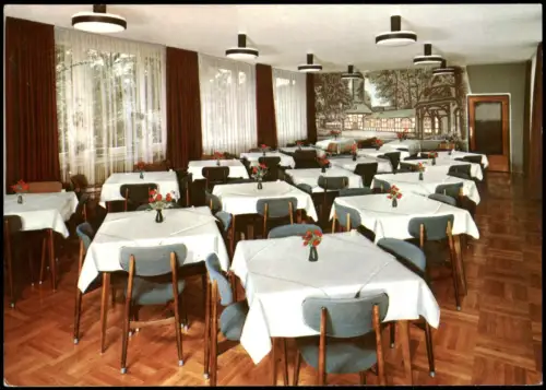 Bad Salzhausen-Nidda SANATORIUM BERGFRIED-KLINIK Innenansicht Speisesaal 1980