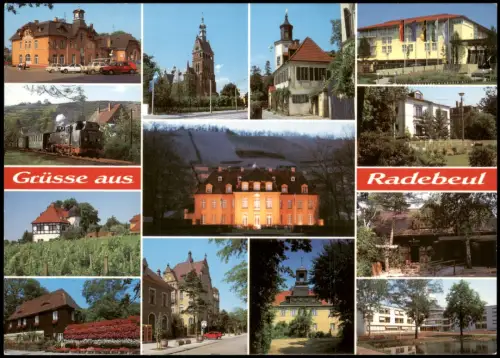 Radebeul Bahnhof, Kleinbahn, Hoflößnitz, Winzerhaus, Luther-Kirche, Schloß 1995
