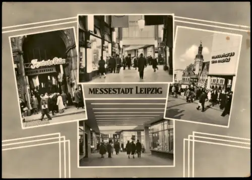 Leipzig Mehrbildansicht Leipzig: Mädler-Passage und Messehaus am Markt 1966
