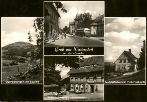 Waltersdorf-Großschönau (Sachsen) Mehrbildansicht Waltersdorf an der Lausche mit Grenzbaude und Hubertusbaude 1965