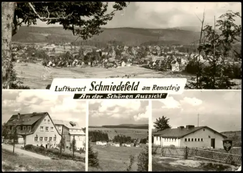 Schmiedefeld (Rennsteig) Luftkurort Schmiedefeld am Rennsteig, Mehrbildansicht mit FDGB-Heim Schöne Aussicht 1979