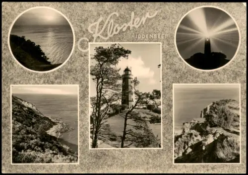 Insel Hiddensee-Hiddensee Hiddensjö, Hiddensöe Mehrbildkarte Kloster Hiddensee mit Leuchtturm Dornbusch 1962