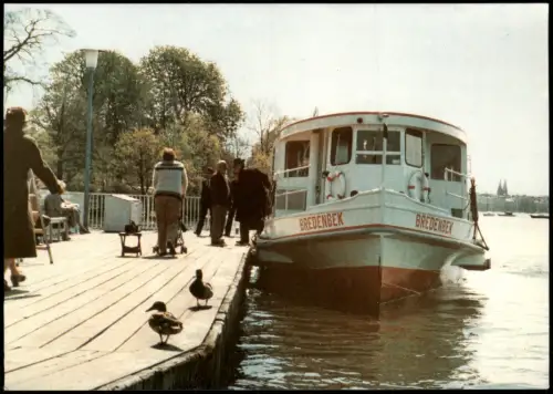 Ansichtskarte Hamburg Alsterschiff Bredenbek am Anleger 1980