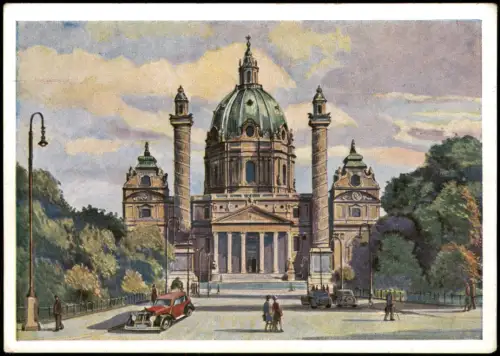 Ansichtskarte Wien Karlskirche 1935