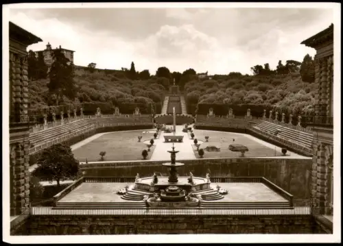 Cartolina Florenz Firenze Amphitheater im Boboli-Garten 1937