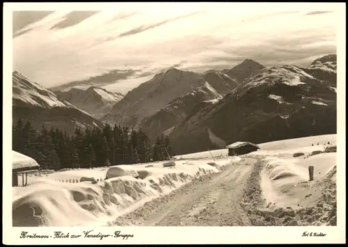 Mittersill Alpengasthof Breitmoos mit Blick zur Venediger-Gruppe 1955