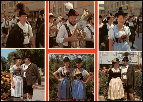 Ansichtskarte Übersee (Chiemgau) Bayerische Trachten im Chiemgau 1980