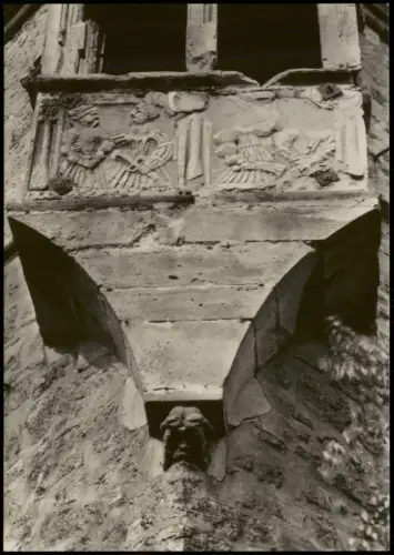 Ansichtskarte Kranichfeld Südwest-Erker mit Wahrzeichen am Oberschloß 1967