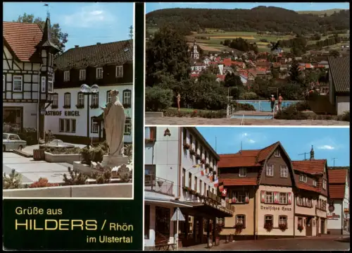 Hilders Rhön Ortsansichten u.a. Gasthof Engel, Deutsches Haus, Freibad 1980