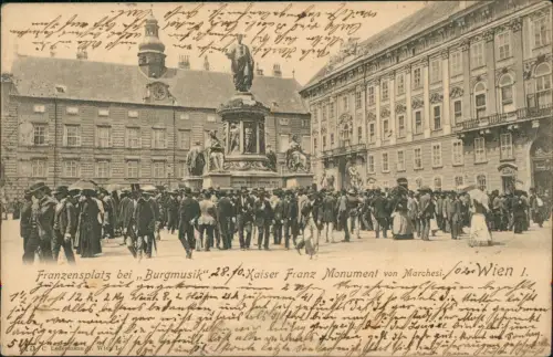 Ansichtskarte Wien Franzensplatz Burgmusik 1910