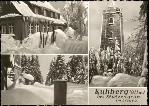 Stützengrün DDR MB Kuhberg im Erzgebirge mit Prinz-Georg-Turm 1967