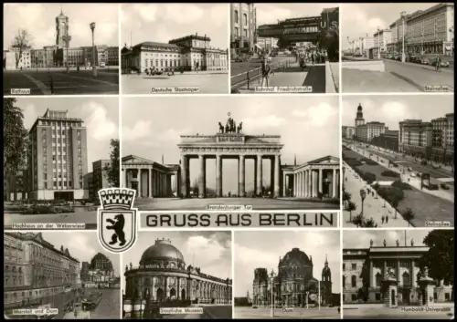 Berlin DDR Ost-Berlin Stalinallee Hochhaus  Weberwiese Brandenburger Tor 1960