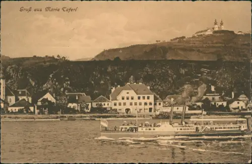 Ansichtskarte Maria Taferl Stadtpartie Dampfer 1927