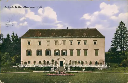 Ansichtskarte Mittergrabern Schloß Rückseite 1913