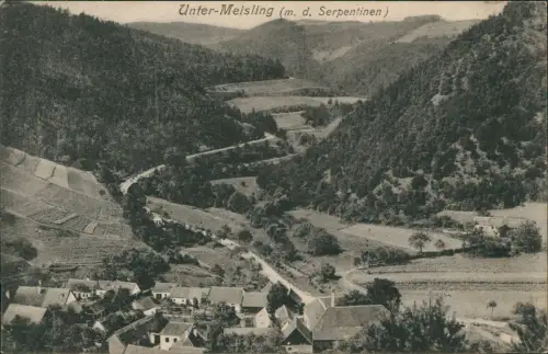 Ansichtskarte Unter-Meisling Bz Krems Stadt mit Serpentinen 1912