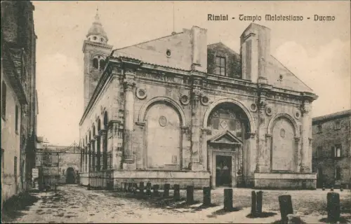Cartolina Rimini Tempio Malatestiano Duomo 1914