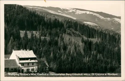 Ansichtskarte St. Corona Gasthof u. Jausenstation Berg Odenhof 1930