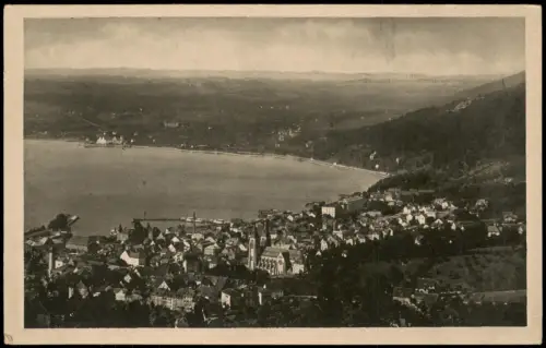 Bregenz Blick vom Gebhardsberg auf die Stadt und den Bodensee 1940
