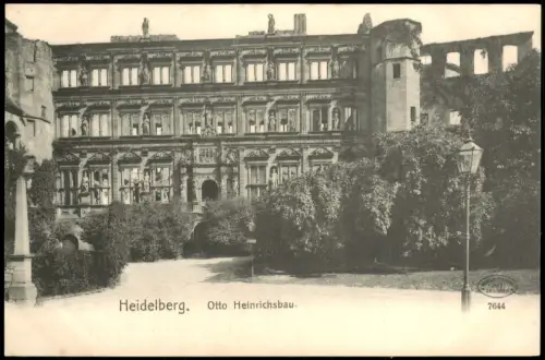 Ansichtskarte Heidelberg Otto-Heinrichsbau, Heidelberger Schloss 1905
