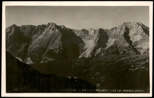 Innsbruck Jägerkar und Praxmarkarspitze vom Hafelekar gesehen 1942