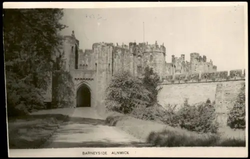 Postcard Alnwick Alnwick Castle, Barneyside 1950