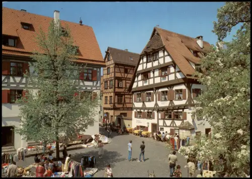 Ulm a. d. Donau Partie am Fischerplätzle mit Fachwerkhäusern 1980
