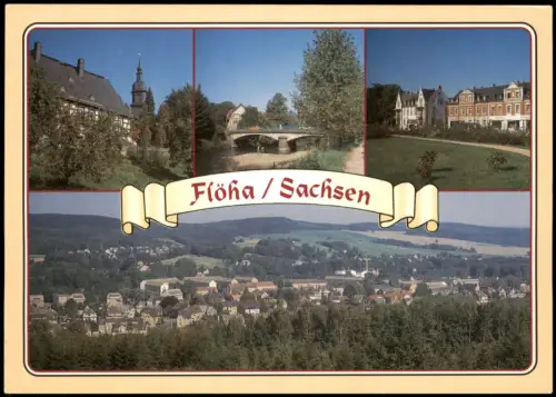 Ansichtskarte Flöha (Sachsen) Mehrbildkarte mit 4 Ortsansichten 2000