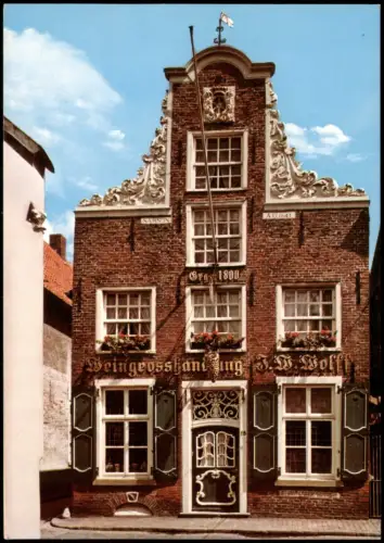 Leer (Ostfriesland) Haus-Ansicht der Weingrosshandlung Wolff 1977