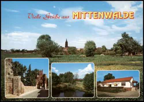 Mittenwalde (Mark) Mehrbildansicht  mit Berliner Tor und Nottekanal 1988