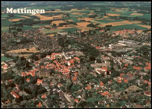 Ansichtskarte Mettingen (Westfalen) Luftaufnahme des Ortes 1997
