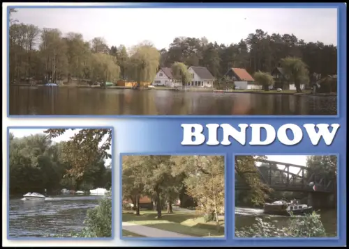 Bindow-Heidesee Mehrbildansicht mit Seeufern, Parkanlage und Brücke 2010