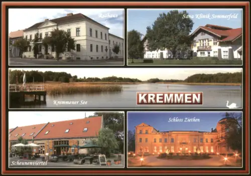 Kremmen (Oberhavel) MB: Rathaus, Sana Klinik, See, Scheunenviertel und Schloss Ziethen 2010