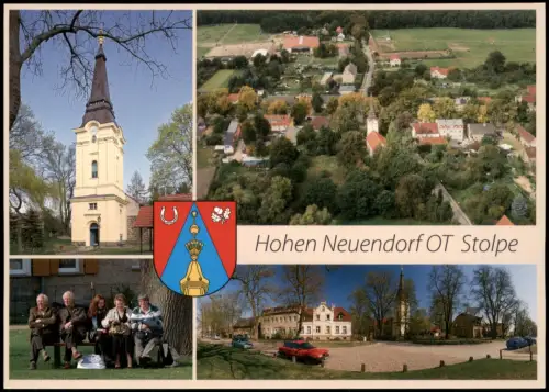 Stolpe (Nordbahn)-Hohen Neuendorf MB Stolpe mit Dorfkirche und Luftaufnahme 2013