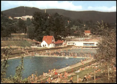 Ansichtskarte Suhl Schwimmbad Haseltal 1982