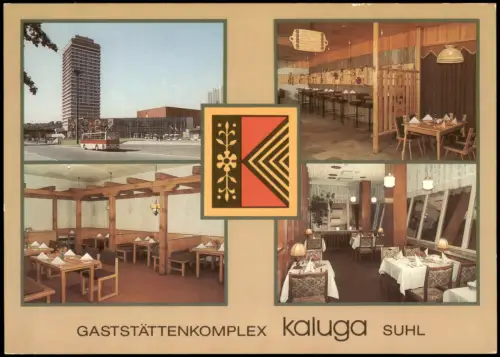 Suhl Gaststättenkomplex kaluga  Patisserie - Pizzeria Café im Hochhaus 1985