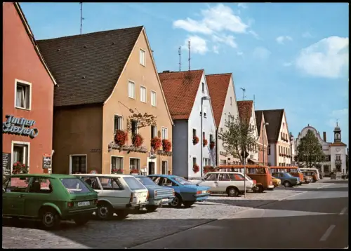 Allersberg Marktplatz Auto Parkplatz Autos u.a. VW Golf, Ford, Opel uvm. 1980
