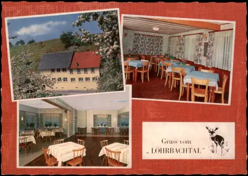 Löhrbach Mehrbild-AK Gasthaus Pension Zum Löhrbacher Tal im Odenwald 1970