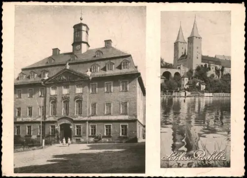 Ansichtskarte Rochlitz Schloss und Rathaus 1960